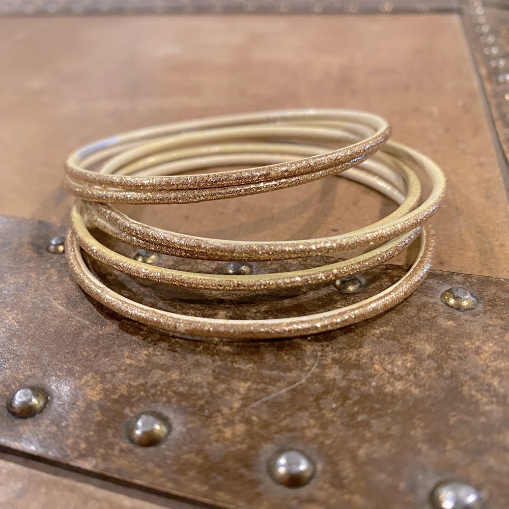 Golden glitter bangles